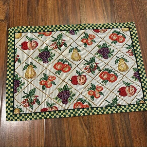 Set of 4 Fruit Mosaic Vintage Placemats - Picture 4 of 6